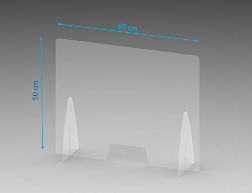 Creda Parafiato parasputi da banco in plexiglass con Apertura, 60x50 Centimetri