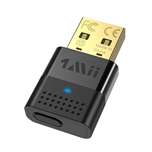 1mii Adattatore USB Bluetooth 5.0 per PC Trasmettitore Audio Bluetooth Dual Link con APTX a Bassa Latenza e APTX HD, Adattatore Audio USB Dongle Bluetooth per PS4, Cuffie/Altoparlante Bluetooth