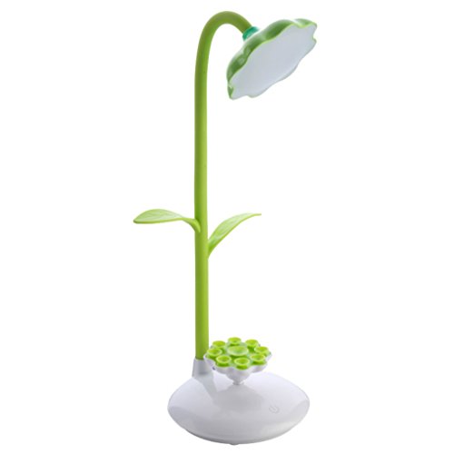 MianBaoShu dimmerabile LED lampada da scrivania per bambini,notte lampada da tavolo con touch per USB ricaricabile lampada lettura flessibile e 360 gradi di rotazione della cassa del supporto(verde)