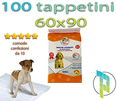 Palucart® tappetini igienici per Cane 60x90 100 Pezzi traversine Cani Animali Domestici con Adesivo Anche per Gatti Anti Odore