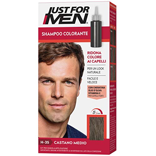 Just for Men Shampoo Colorante, H35 – Castano Medio, Unica