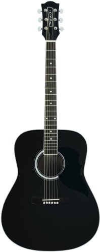 Eko Ranger 6 BLK chitarra acustica nera folk tavola in abete