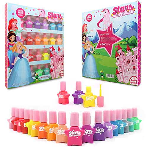 Princess - Set di smalti peel-off per unghie a base d'acqua, 18 flaconi, 18 colori