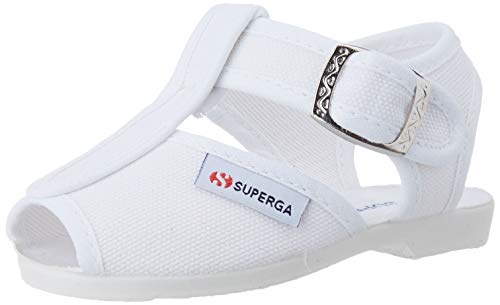 SUPERGA 1200-COTJ, Sandali con Chiusura a T Unisex Bambini, Bianco (White 900), 24 EU