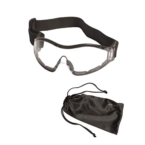 Mil-Tec - Occhiali protettivi Para trasparenti, taglia unica, colore: Nero