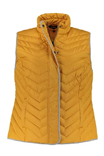 ULLA POPKEN Steppweste mit Kontrast Gilet Trapuntato con Piping a Contrasto, Giallo (Senf 74881960), 52-54 Donna