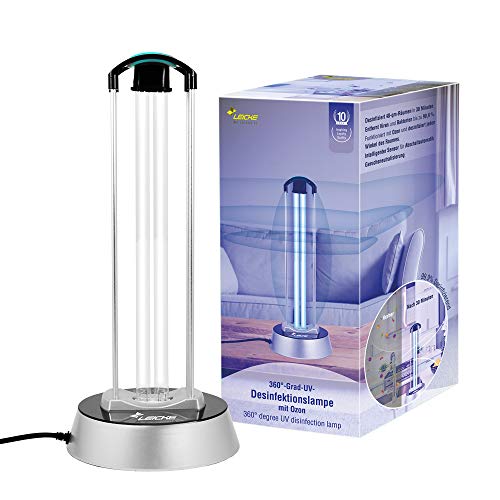 LEICKE Lampada UV germicida | lampada UV di disinfezione | Sterilizzatore UV | Lampada Germicida Con Generatore Ozono Sensore Radar | Uccide 99.9% di Batteri Virus Muffa (Premium 40W)