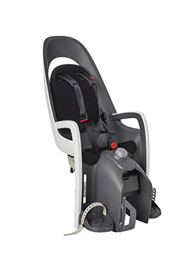 HAMAX HAM553001 - Seggiolino da Bambino per Bicicletta con Supporto Regolabile, Modello Caress W, Colore Grigio/Bianco/Nero