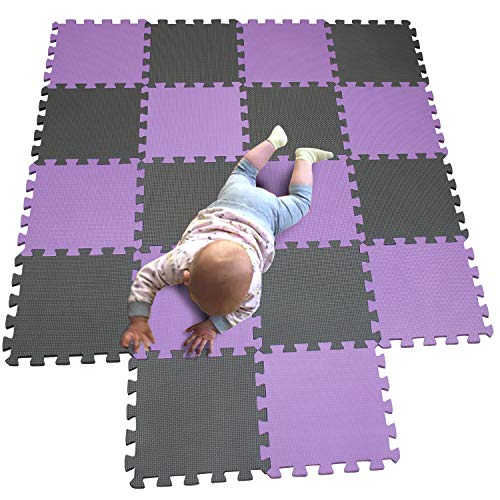 MQIAOHAM baby bambini bambino foam giochi gioco incastro mat per pezzi play puzzle schiuma tappetino tappeto Viola Grey 111112