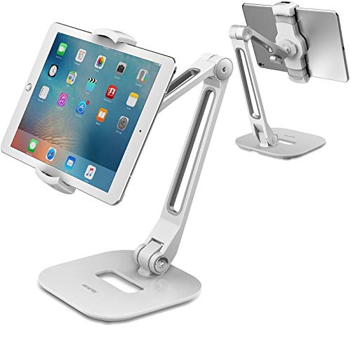AboveTEK Supporto Tablet, Porta in Alluminio Braccio Lungo per iPad/iPhone/Samsung/Asus e Altri Dispositivi da 4