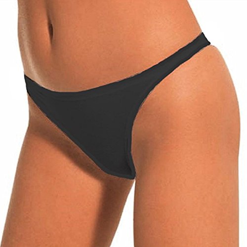 6 Slip tanga donna l'altra COTONELLA cotone elastico 3161 (3, NERO)