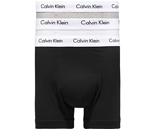 Calvin Klein 000NB1770A Boxer a Pantaloncino, Bianco/Grigio/Nero, XL Uomo