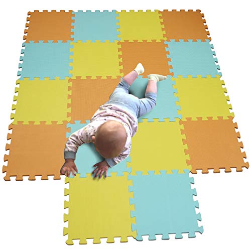 MQIAOHAM baby bambini bambino foam giochi gioco incastro mat per pezzi play puzzle schiuma tappetino tappeto Arancione Yellow Verde 102105108