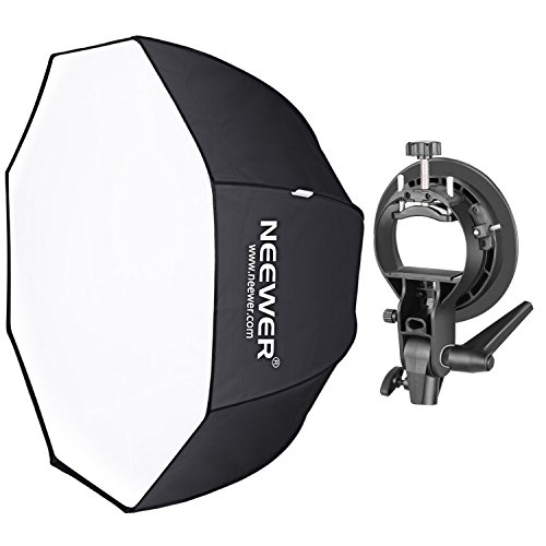 Neewer 48 pollici/120 Centimetri Softbox Octagonal con Supporto a Staffa S(con supporto Bowens) e Borsa da Trasporto per Speedlite Studio Flash Monoluce, Ritratto e Prodotto