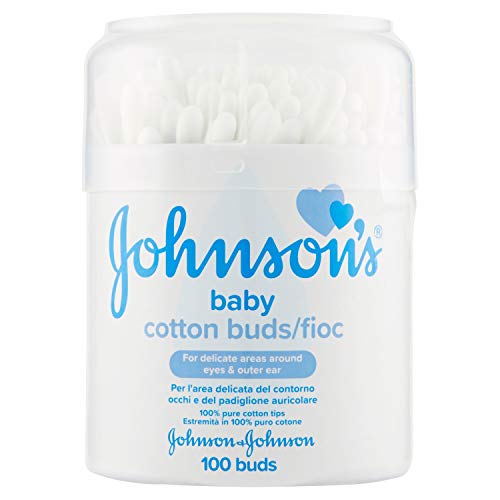 Johnson's - Cotton fioc, Bastoncini morbidissimi, 100% puro cotone, extra-delicati - 100 pezzi