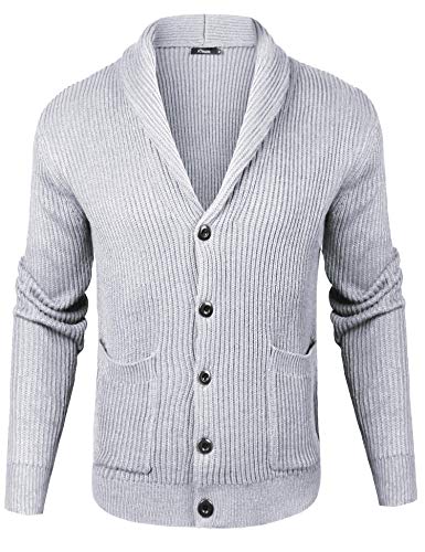 iClosam Maglioni Cardigan da Uomo Manica Lunga Collo A V Slim Giacca in Maglia Coat Jacket Primaverile Invernale