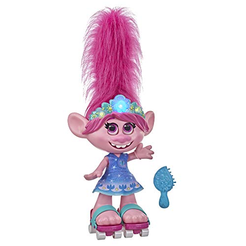 Hasbro Trolls - World Tour Poppy Chiome Danzanti (Bambola interattiva cantante con Capelli Che Si muovono, Ispirata al Film)