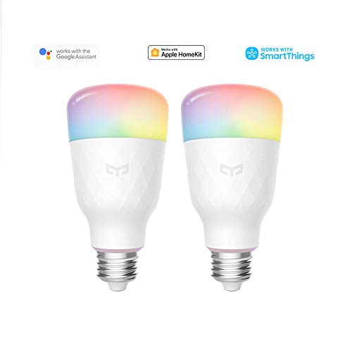 Lampadina Wifi Yeelight 16 milioni di colori E27 8.5W RGB dimmerabile 800lm Telecomando app Smart Home White Light (2-Pack)