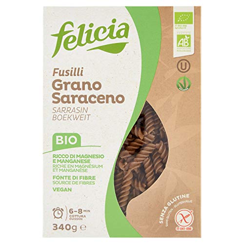 Felicia Fusilli Pasta di Grano Saraceno - 340 gr - [confezione da 6], Senza glutine