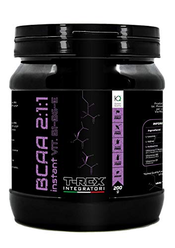 BCAA 2:1:1 in Polvere KYOWA QUALITY® Gusto ARANCIO Ottenuti da Fermentazione - Integratore di Aminoacidi Ramificati in rapporto 2 1 1 con Vitamine B1-B6-E. T-Rex Integratori