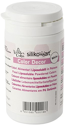 Silikomart - Colorante alimentare, polvere liposolubile bianco, 50g