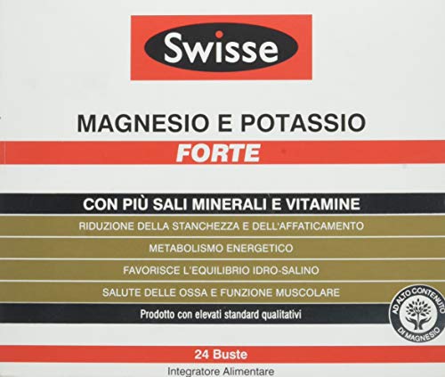 Swisse Magnesio e Potassio Forte, Integrazione di Sali minerali, 24 Bustine