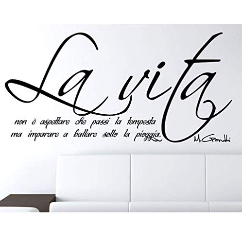 ADESIVI MURALI FRASI LA VITA NON è ASPETTARE CHE PASSI LA TEMPESTA WALL STICKERS FRASE CITAZIONE ADESIVO MURALE DECORAZIONE INTERNI StickerDesign