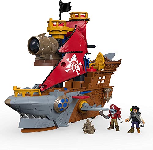 Imaginext- Nave dei Pirati a Forma di Squalo con Mini Personaggi e Accessori Giocattolo per Bambini 3+Anni, DHH61