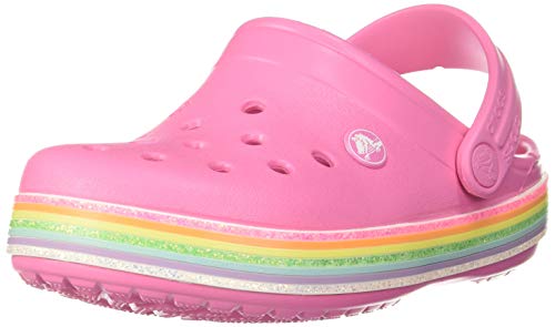 Crocs Crocband Rainbow Glitter Clog, Zoccoli Unisex-Bambini, Rosa (Pink Lemonade 669), 28/29 EU