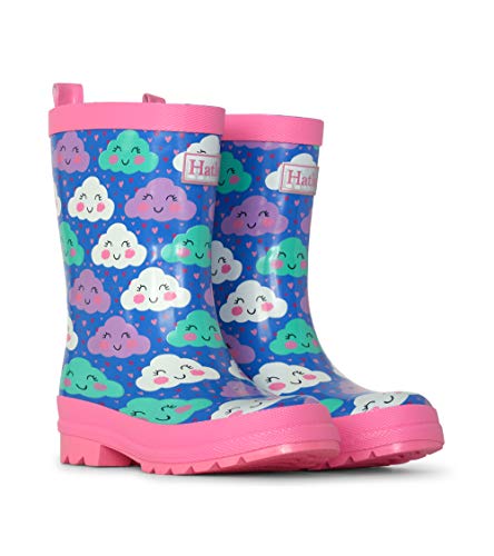 Hatley Printed Wellington Rain Boots, Stivali in Gomma Bambina, Nuvole allegre, 33 EU
