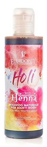 FLUIDOPET Holi Line - Henné Shampoo Naturale per Manti Rossi, Mogano e Albicocca 200ML