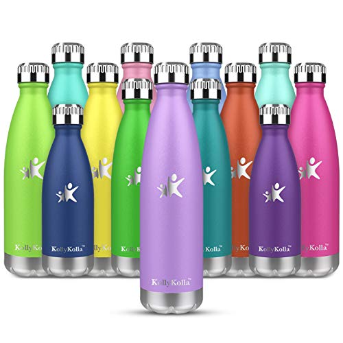 KollyKolla Borraccia Termica - 350ml/500ml/650ml/750ml Bottiglia Bambini Alluminio Bottiglia Acciaio Inox Acqua Termos da Viaggio Inossidabile Borracce Termiche Senza BPA per, Ufficio, Yoga, Ciclismo