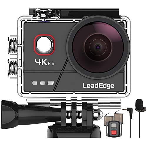 LeadEdge A20 Action Cam 4K 20MP EIS Anti-Shake  Microfono Esterno WiFi 2.0 IPS LCD Lente Grandangolare di 170 ° Il Telecomando Immersione Subacqueo di 40 Metri 2x1050mAh Casco Impermeabile Videocamera