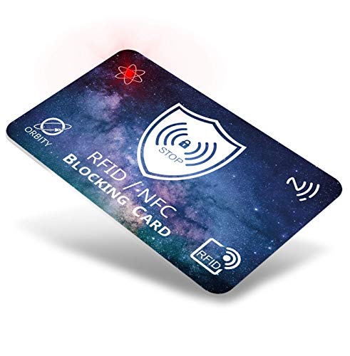 ORBITY | Carta di Blocco RFID Protezione | Contactless | RFID/NFC Anti Clonazione | Custodia Carte di Credito Chip Sicurezza. (New OrbityCard)