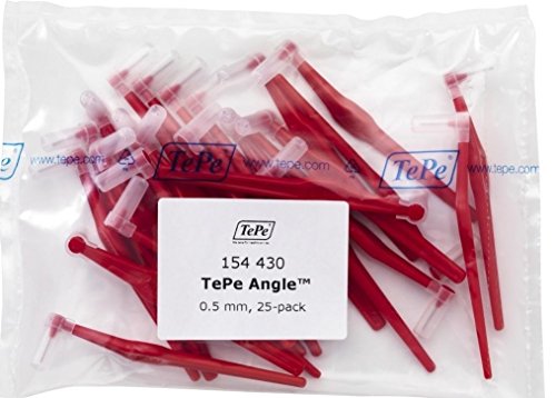 TePe - Spazzole interdentali angolari, 0,5 mm, 25 pezzi, colore: Rosso