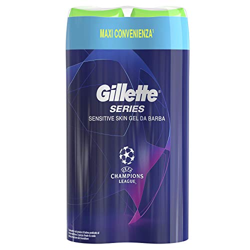Gillette Series Pelli Sensibili Gel Da Barba 2 x 200 ml, Aiuta a Proteggere Dalle Irritazioni
