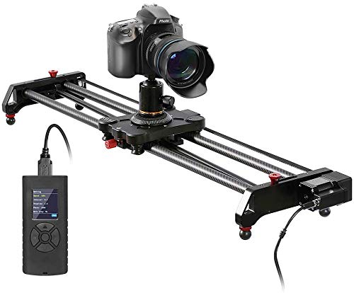 GVM Slider Motorizzato di Camera con time-lapse, riprese con inseguimento e riprese panoramiche a 120 gradi per la maggior parte dei video DV delle fotocamere DSLR, 31'' 80 cm