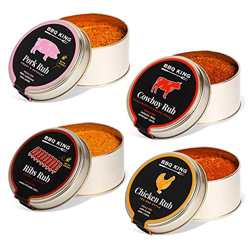 Multi Pack Rub per Barbecue - 4 Confezioni di Rubs - 4 x 70gr - Spezie barbecue