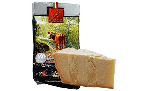 Parmigiano Reggiano DOP VACCHE ROSSE, stagionato 40/48 mesi, 1 kg - SENZA LATTOSIO - Prodotto direttamente dal caseificio del Consorzio Vacche Rosse (Etichetta Rossa)
