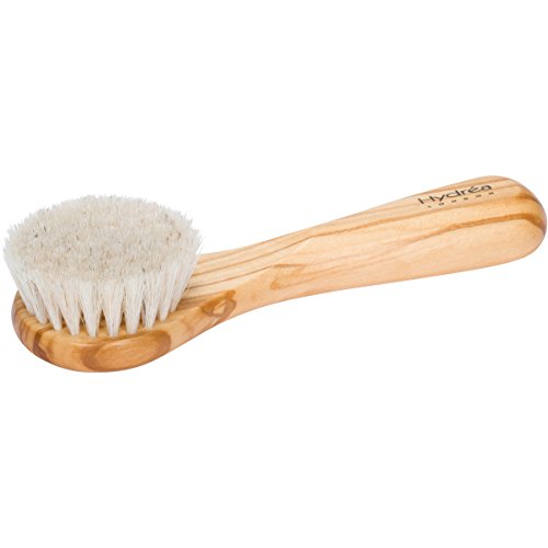 Hydrea London Olive Wood Exfoliating Facial Brush With Pure Mane Bristle WOF1GH by Hydrea London