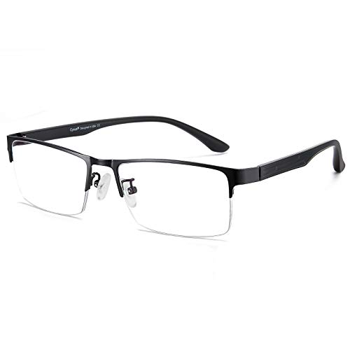 Cyxus filtro luce blu occhiali moda occhiali dormire meglio [trasparente lente] Anti affaticamento degli occhi (Cornice mezza nera)