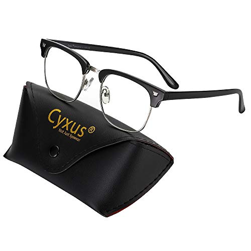 Cyxus filtro luce blu occhiali moda occhiali dormire meglio [trasparente lente] Anti affaticamento degli occhi (Nero)