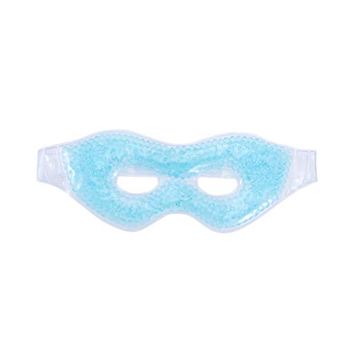 Rosenice - Mascherina per gli occhi con effetto di raffreddamento. Maschera di ghiaccio blu. Impacco freddo per stanchezza, per alleggerire la tensione oculare