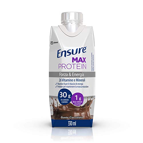 Ensure Max Protein Integratore Proteico al Cioccolato, Bevanda Proteica con 26 Vitamine e Minerali | Confezione 8x330ml