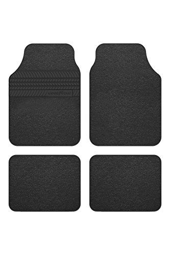Goodyear GOD9018 1 set di tappeti con rivestimento in tacco di gomma in 4 pezzi nero GOODYEAR