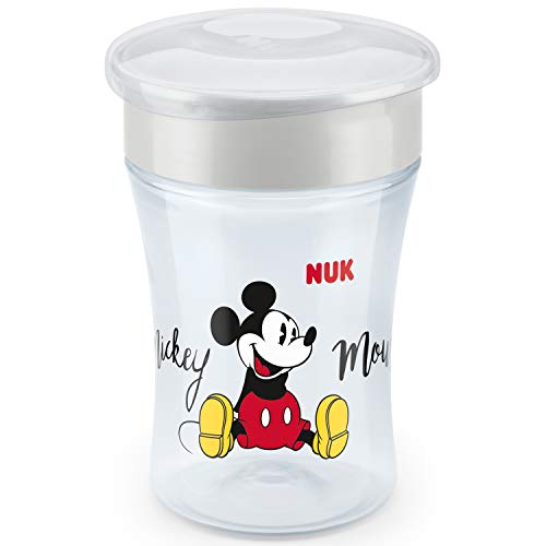 NUK Magic Cup Bicchiere Antigoccia per Bambini | Bordo 360 | 8+ Mesi | 230ml | senza BPA | Disney Mickey Mouse (Topolino)