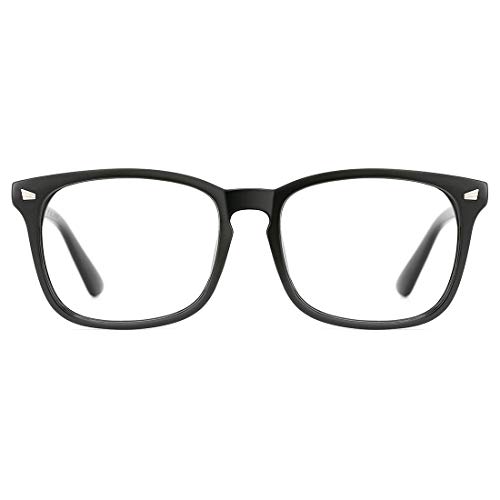 TIJN Occhiali da vista Retro Square Frame Occhiali da vista Occhiali da vista senza montatura con lenti trasparenti per donna Uomo