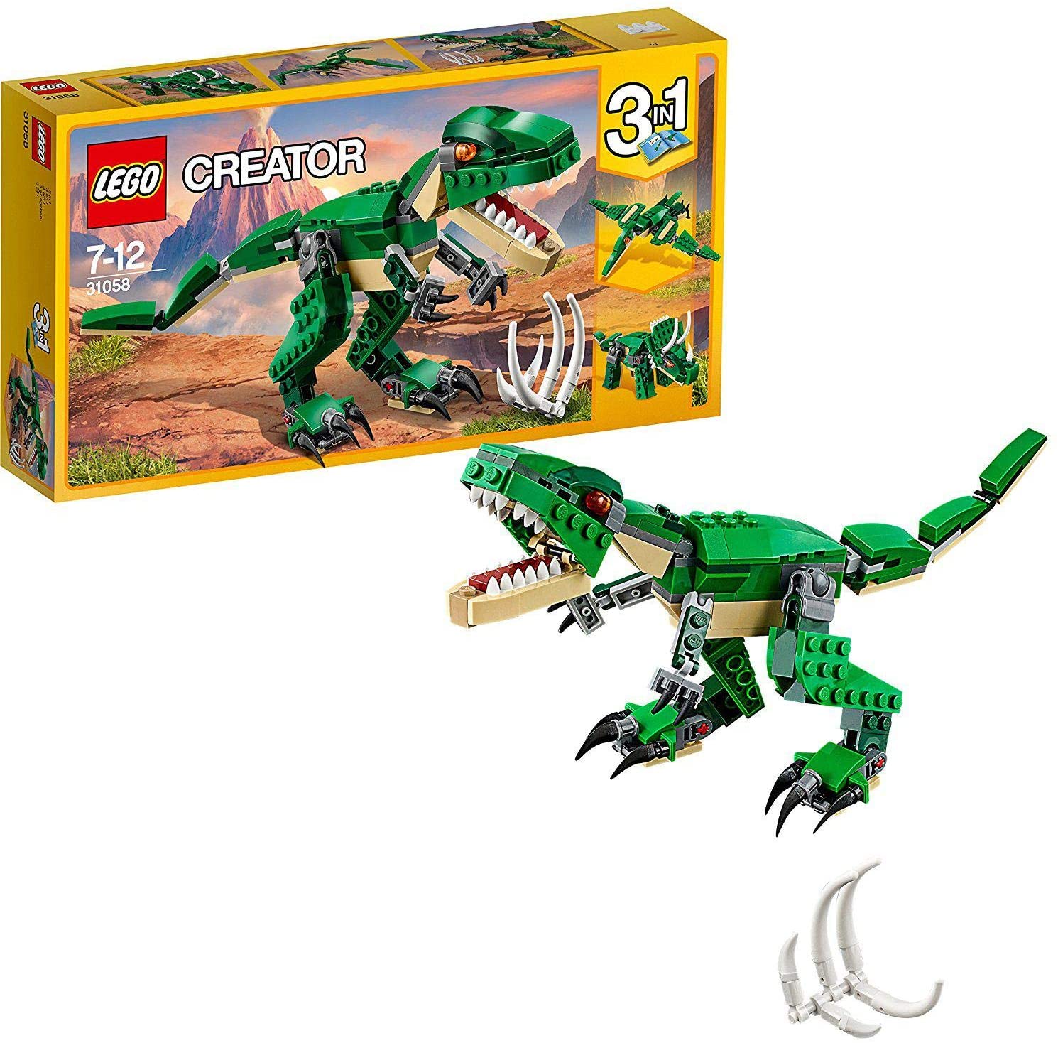 LEGO- Creator Tirannosauro 3 in 1 Set di Costruzioni per Creare Tre Diversi Dinosauri per Bambini 7-12 Anni, 31058