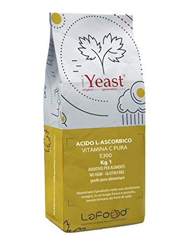 Lafood Acido Ascorbico Puro - Vitamina C - 1Kg - E300 - Alimentare -No OGM- Glutin Free