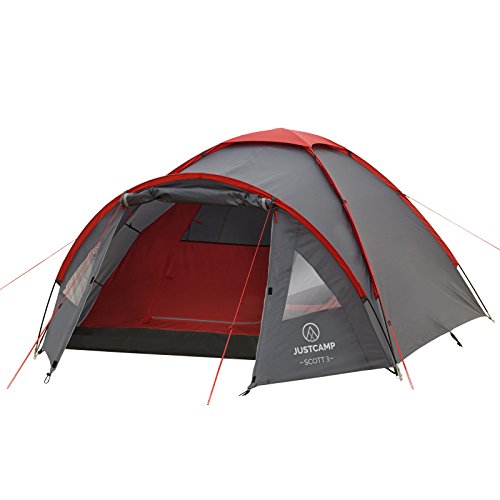 JUSTCAMP Scott 3 Tenda da Campeggio 3 posti, Tenda Igloo (300 x 200 x 120 cm)